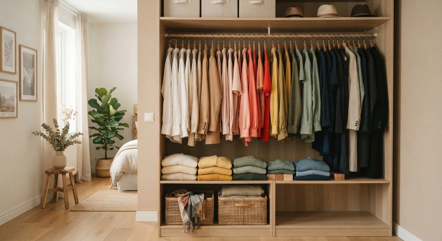 Wardrobe Organizing Approaches Compared: Colour, Category, and Frequency
